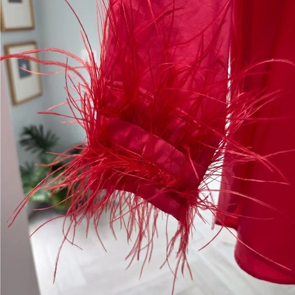 J. Crew Vibrant coral Shirt with Feather Cuffs - Picture 3 of 4